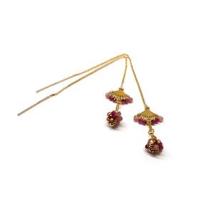 AM Garnet, gold plated earrings