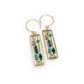 AM  Square Lapis, gold plated earrings
