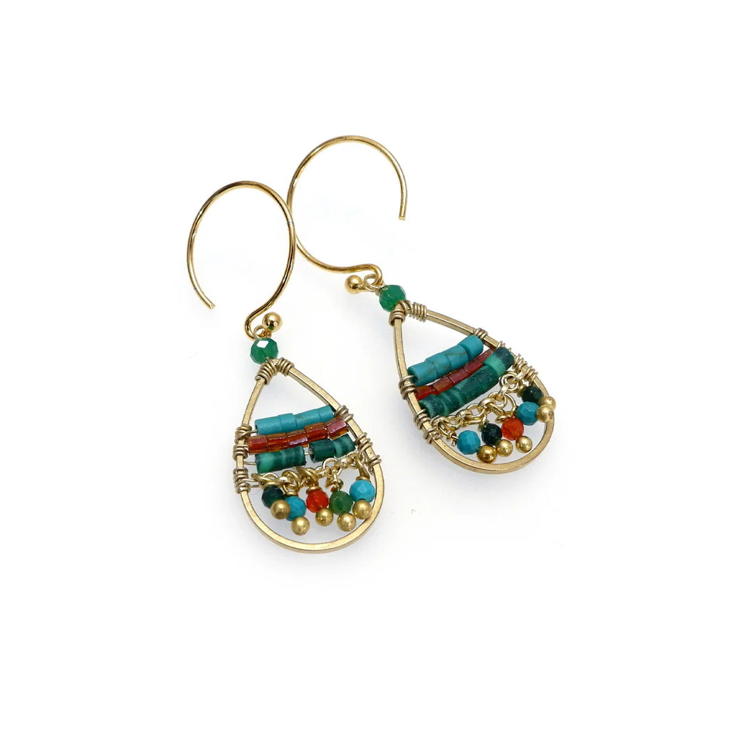 AM  Drop Lapis, gold plated earrings