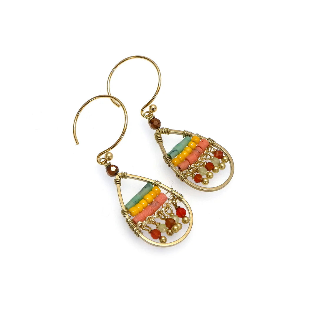 AM  Drop Lapis, gold plated earrings