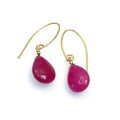 AM Gemstones  gold plated earrings teardrop gem