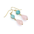 AM Gemstones  gold plated earrings double drop