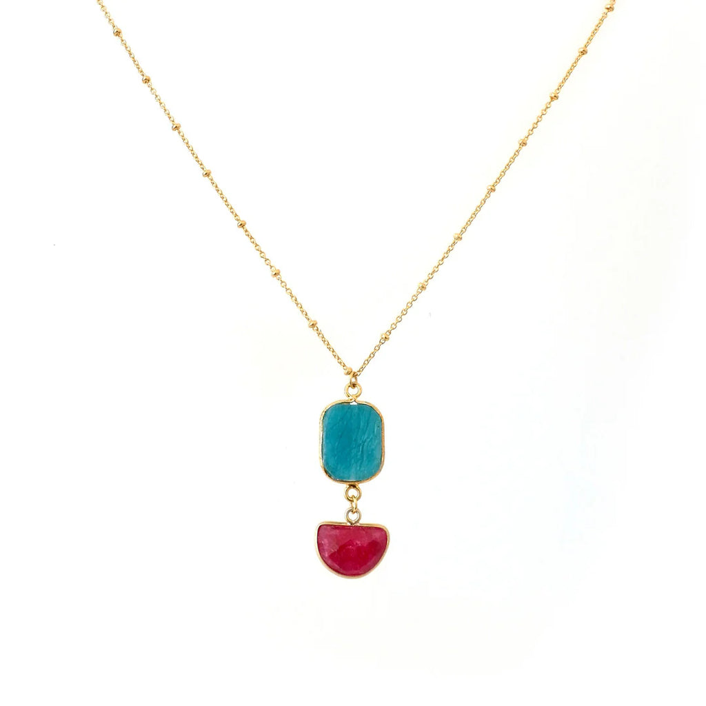 Need to change Handcrafted Necklace - Ruby & Apatite