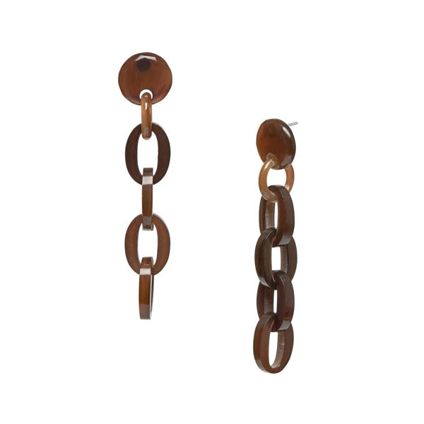 BRANCH Buffalo Horn  Chain Link Earring – Brown Natural