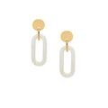 Open Link Natural Horn Drop Earring - Gold