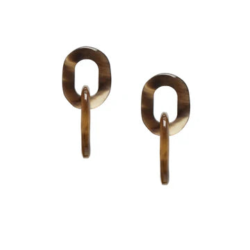 BRANCH Buffalo Horn Oval Link Earrings