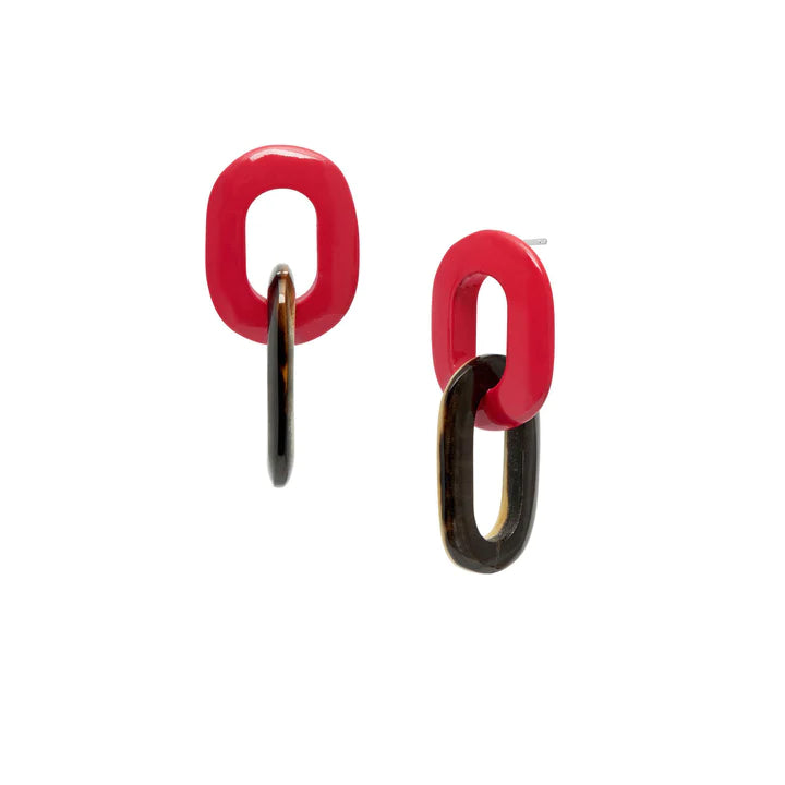BRANCH Buffalo Horn Oval Link Earrings