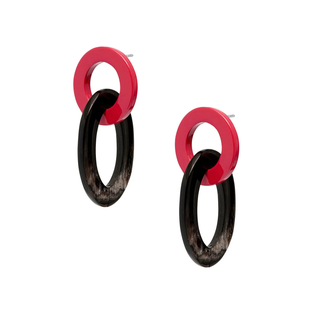 BRANCH Buffalo Horn Small Link Earrings