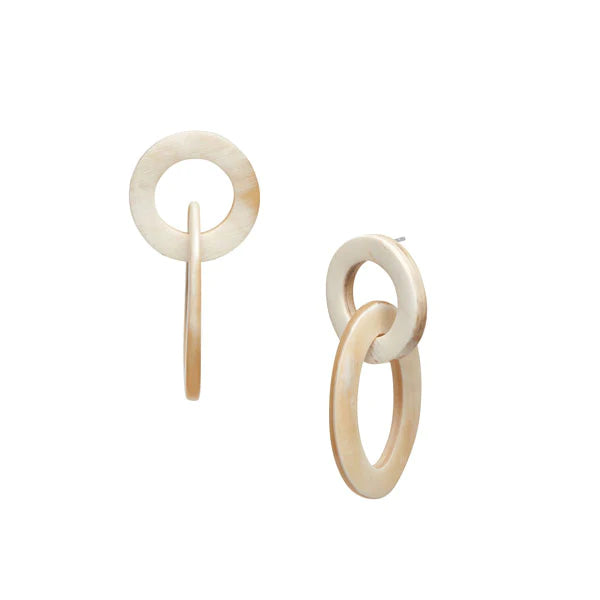 BRANCH Buffalo Horn Small Link Earrings