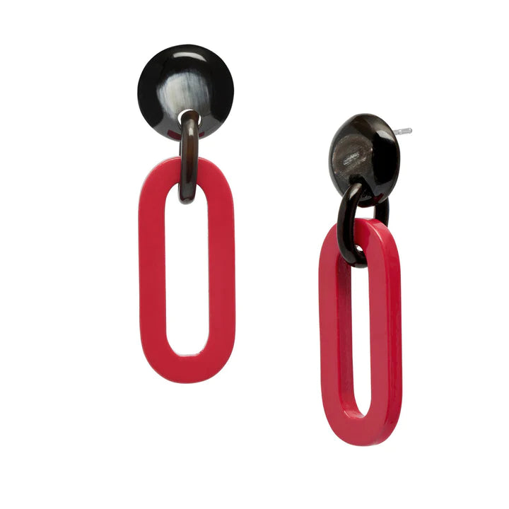 BRANCH Buffalo Horn Oblong Link Earrings