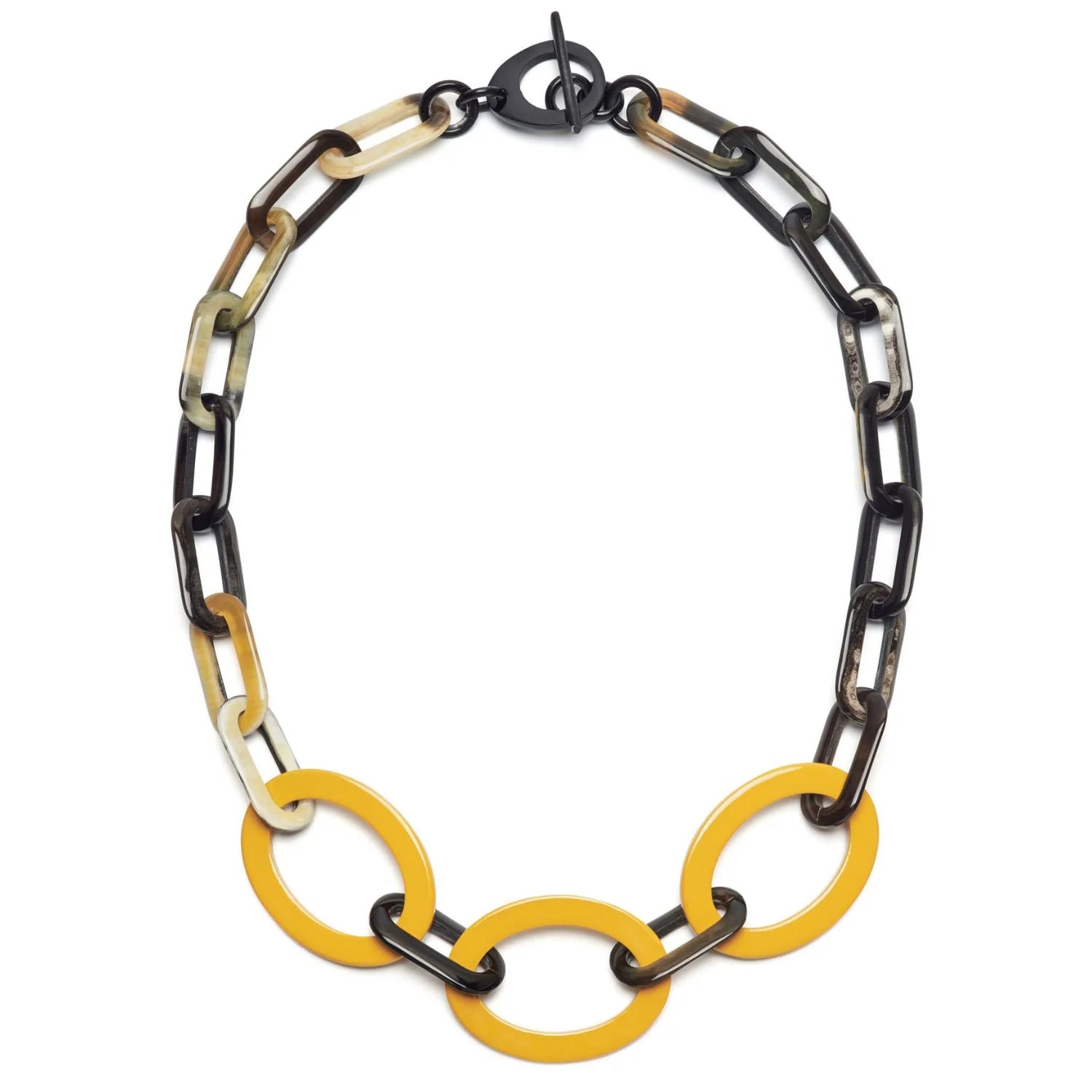 BRANCH Buffalo Horn BLUE AND BLACK NATURAL MID LENGTH HORN NECKLACE