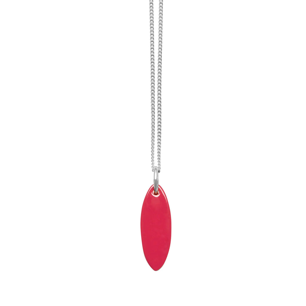 BRANCH Buffalo Horn Small Oval lacquered pendant on 18 inch