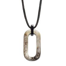 Load image into Gallery viewer, Black Rectangle Horn &amp; Cord Pendant
