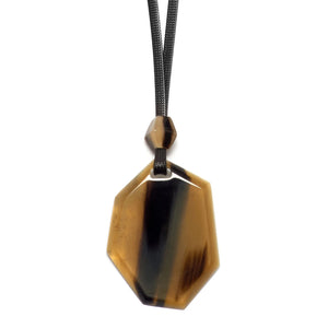 BRANCH Buffalo Horn BROWN HORN ABSTRACT SHAPED PENDANT