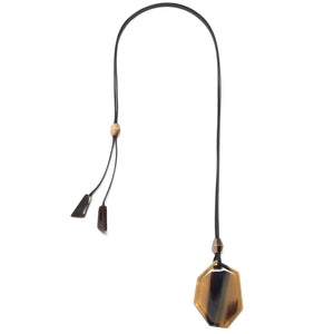 BRANCH Buffalo Horn BROWN HORN ABSTRACT SHAPED PENDANT