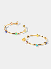 Load image into Gallery viewer, Mixed stone Studded Hoop earrings - Large
