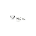   Kit Heath Heart of Gold Stud Earrings — polished rhodium-plated sterling silver sculpted mini heart stud earrings, butterfly back fitting