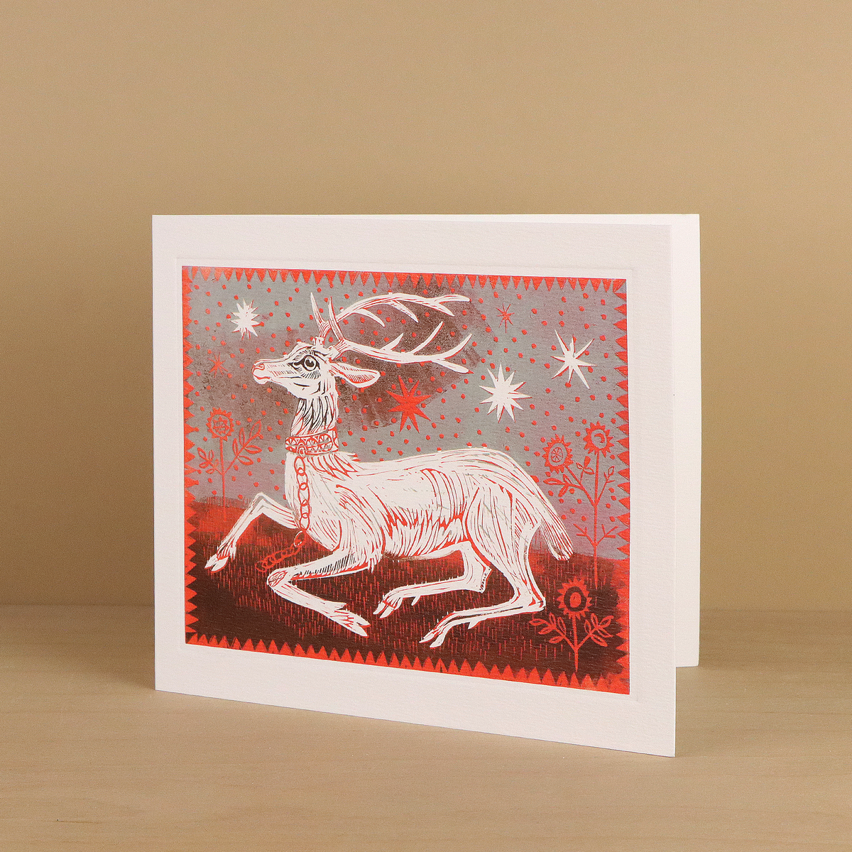 White Hart greeting card by Mark Hearld, Art Angels