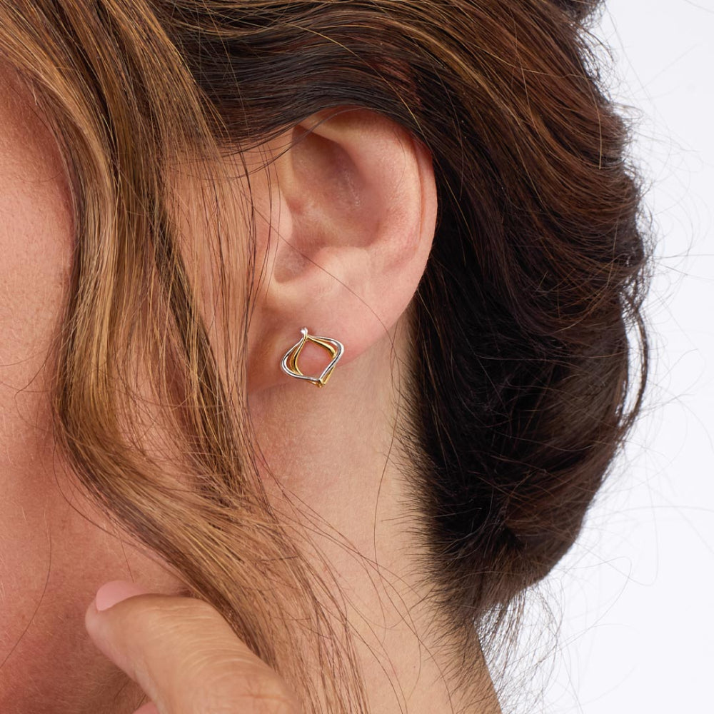 Kit Heath Entwine Alicia Golden Petite Stud Earrings