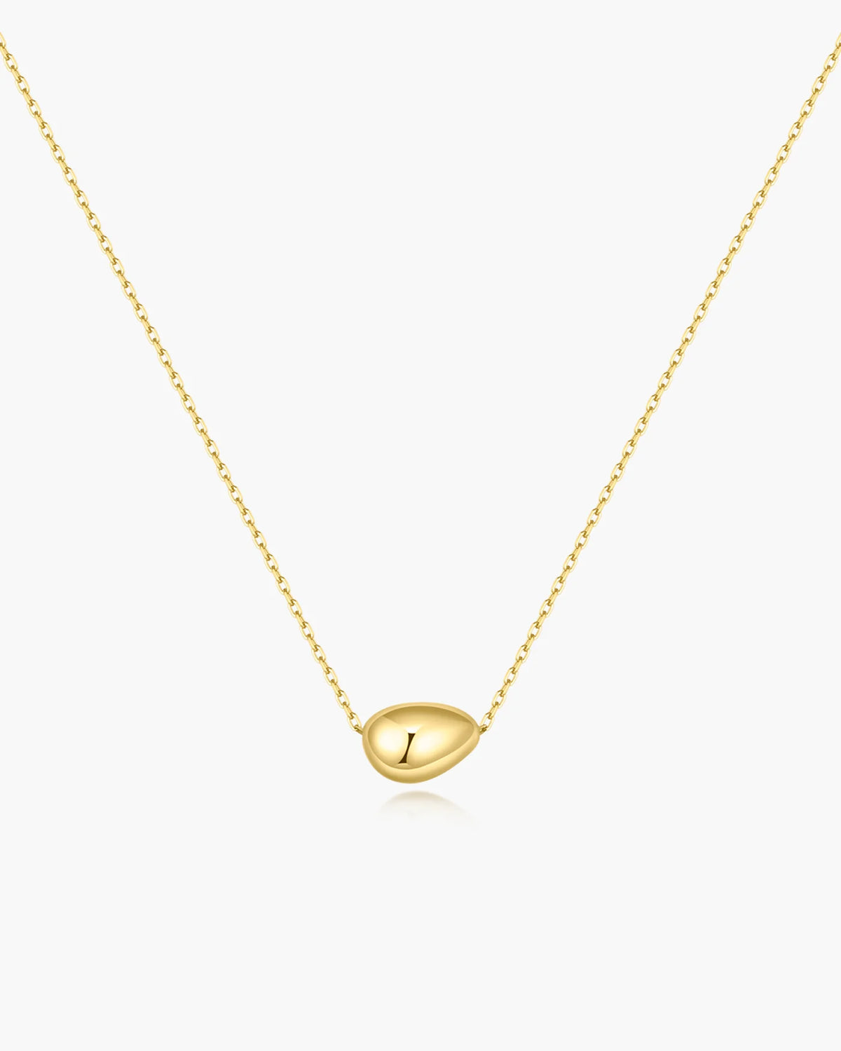 Gold Organic Dome Pebble Necklace