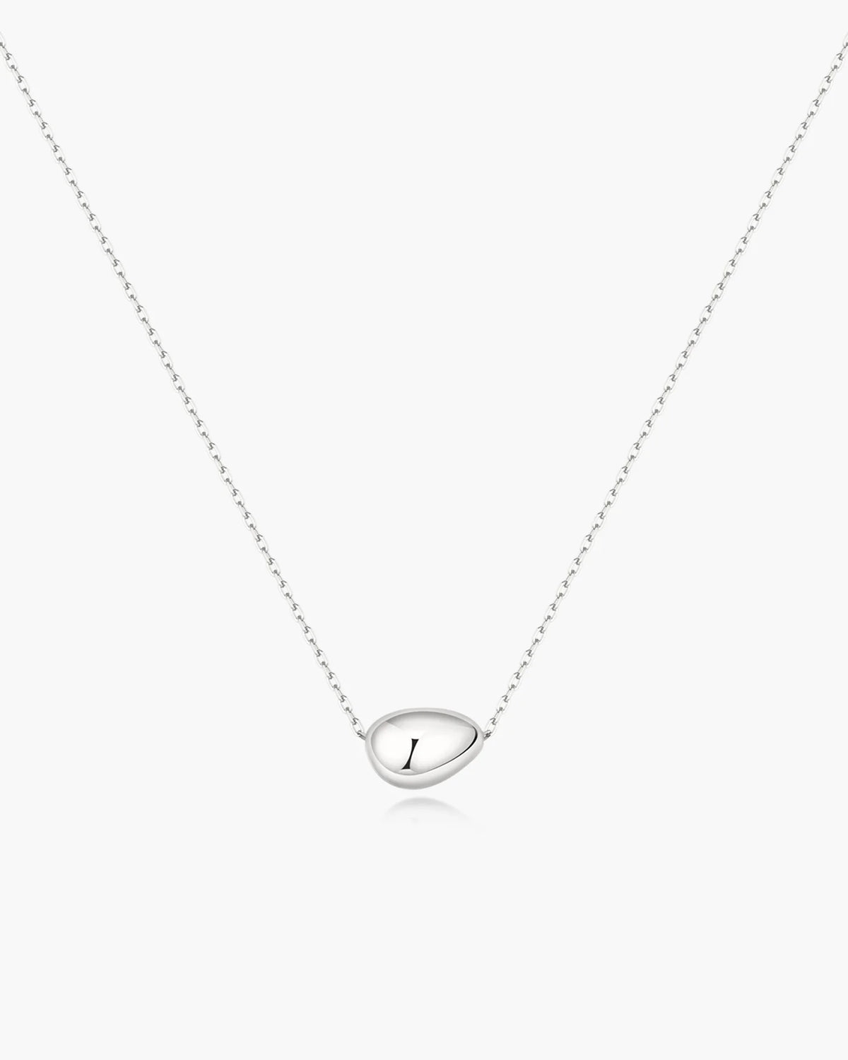 Silver Organic Dome Pebble Necklace