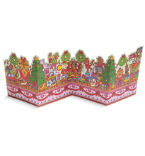 Load image into Gallery viewer, Lagom Design Birthday Concertina Card with Christmas elf design , folded with envelope
