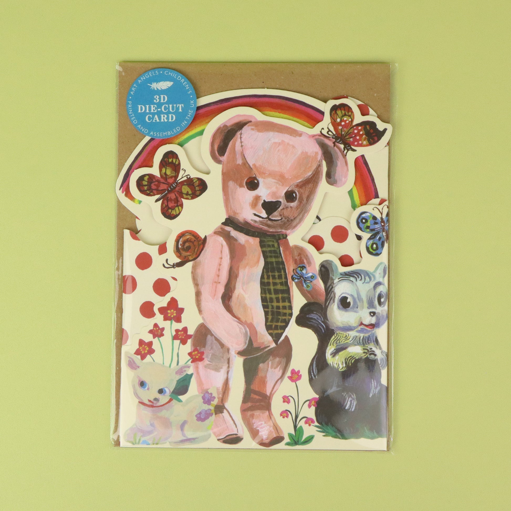 Plushie Party die-cut card by Natalie Lete, opened detail