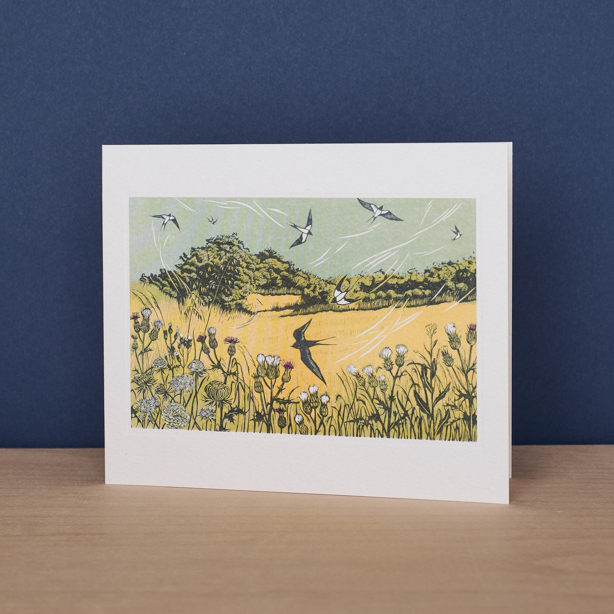 Bayfield Swallows greeting card by Niki Bowers, Art Angels