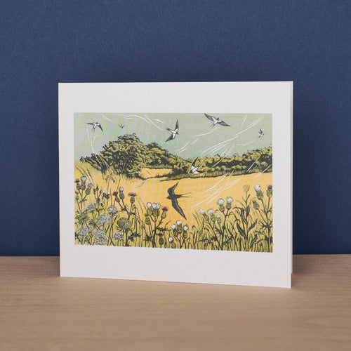 Bayfield Swallows greeting card by Niki Bowers, Art Angels