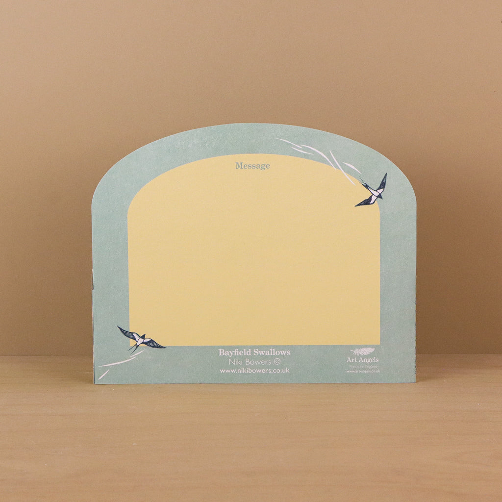 Bayfield Swallows die-cut card by Niki Bowers, view 2