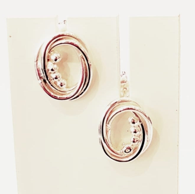 Chris Lewis  Sterling silver wound and balls studs