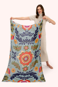 POWDER Printed Folk Floral Winter Ice Scarf