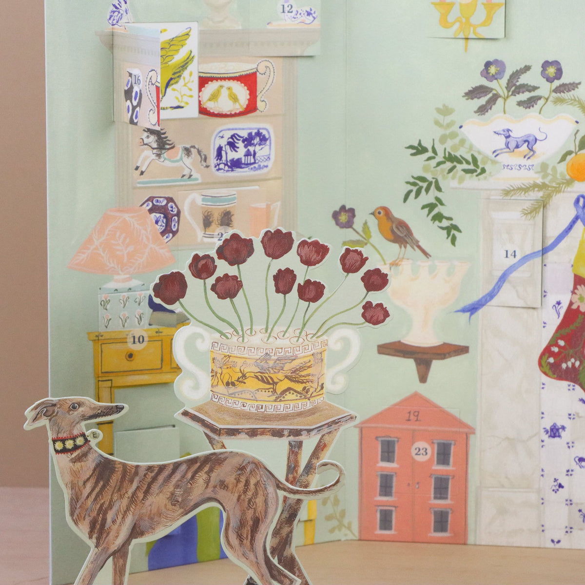 Festive Dutch Gable Advent Calendar by Polly Fern, view 3