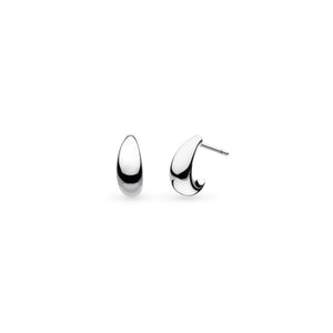 Kit Heath Coast Pebble Smooth Semi Hoop Stud Earrings