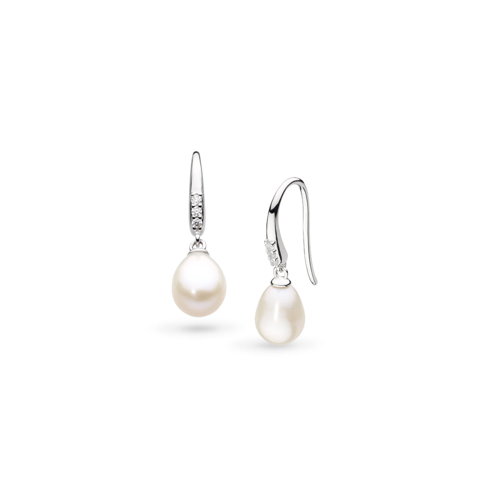Kit Heath Revival Classic Pearl Glitz FP CZ Drop Earrings