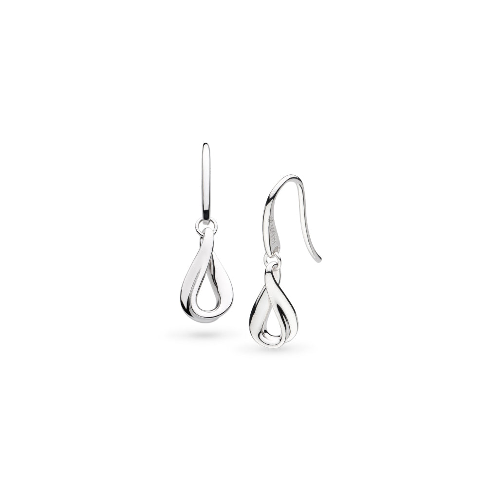 KIT HEATH Serenity Rhodium Plated Dainty Drop Earrings