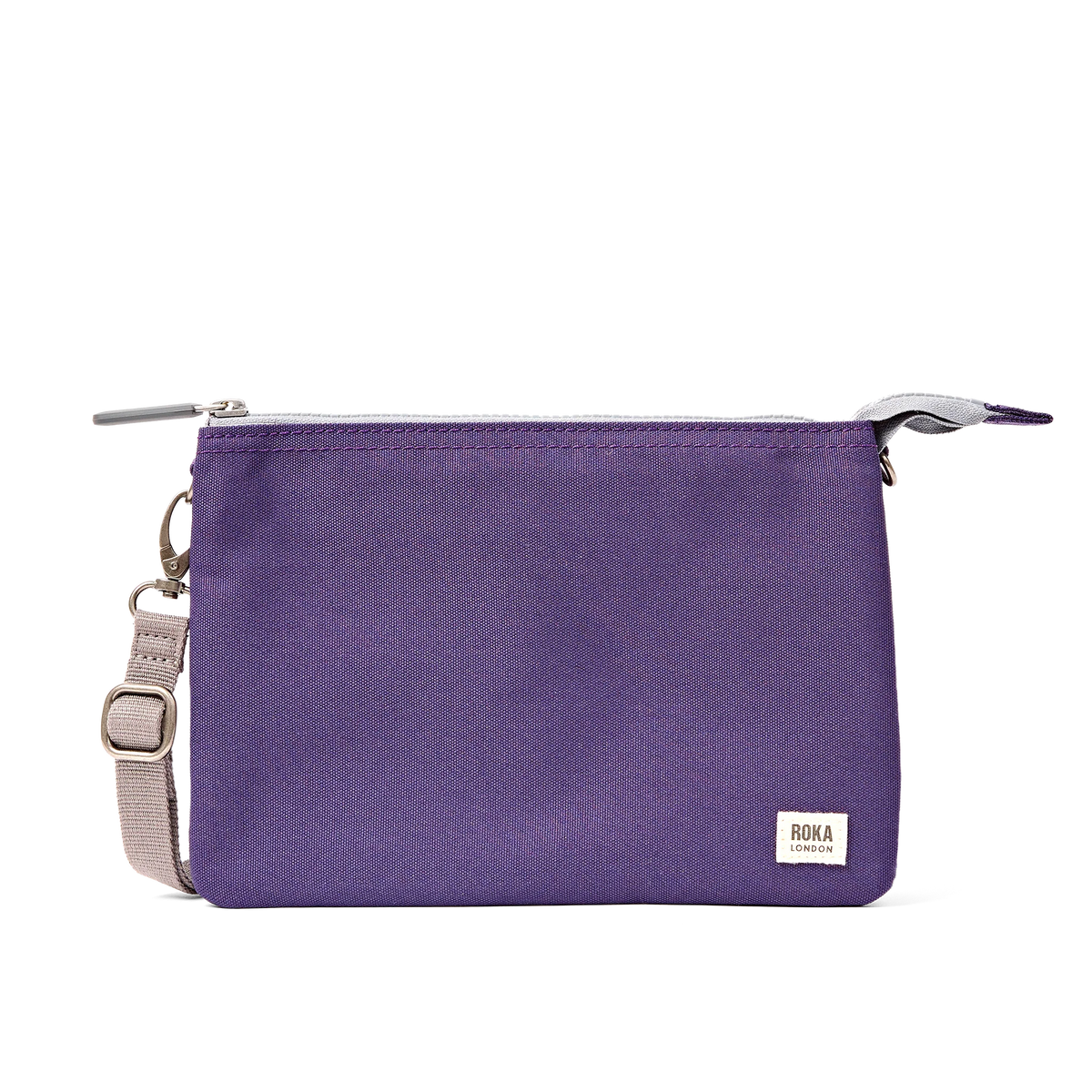 ROKA Carnaby XL Crossbody Bag in Deep Grape recycled canvas
