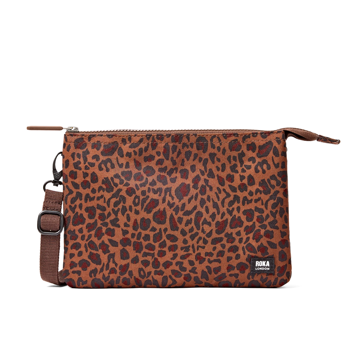 ROKA Carnaby XL Crossbody Bag in Mini Leopard recycled canvas