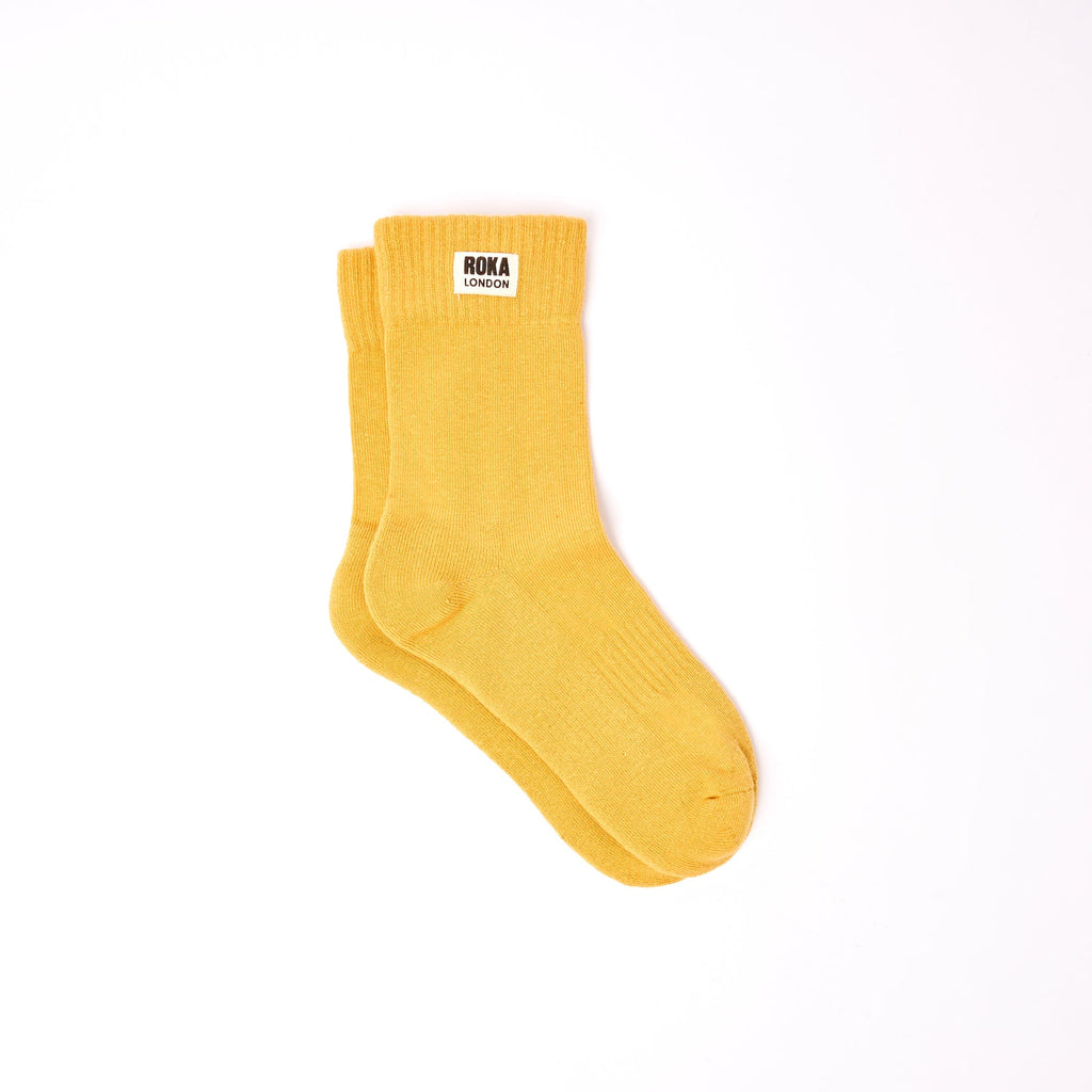 ROKA Wimbledon Organic Cotton Crew Socks -One Size 3 to 8- NEW