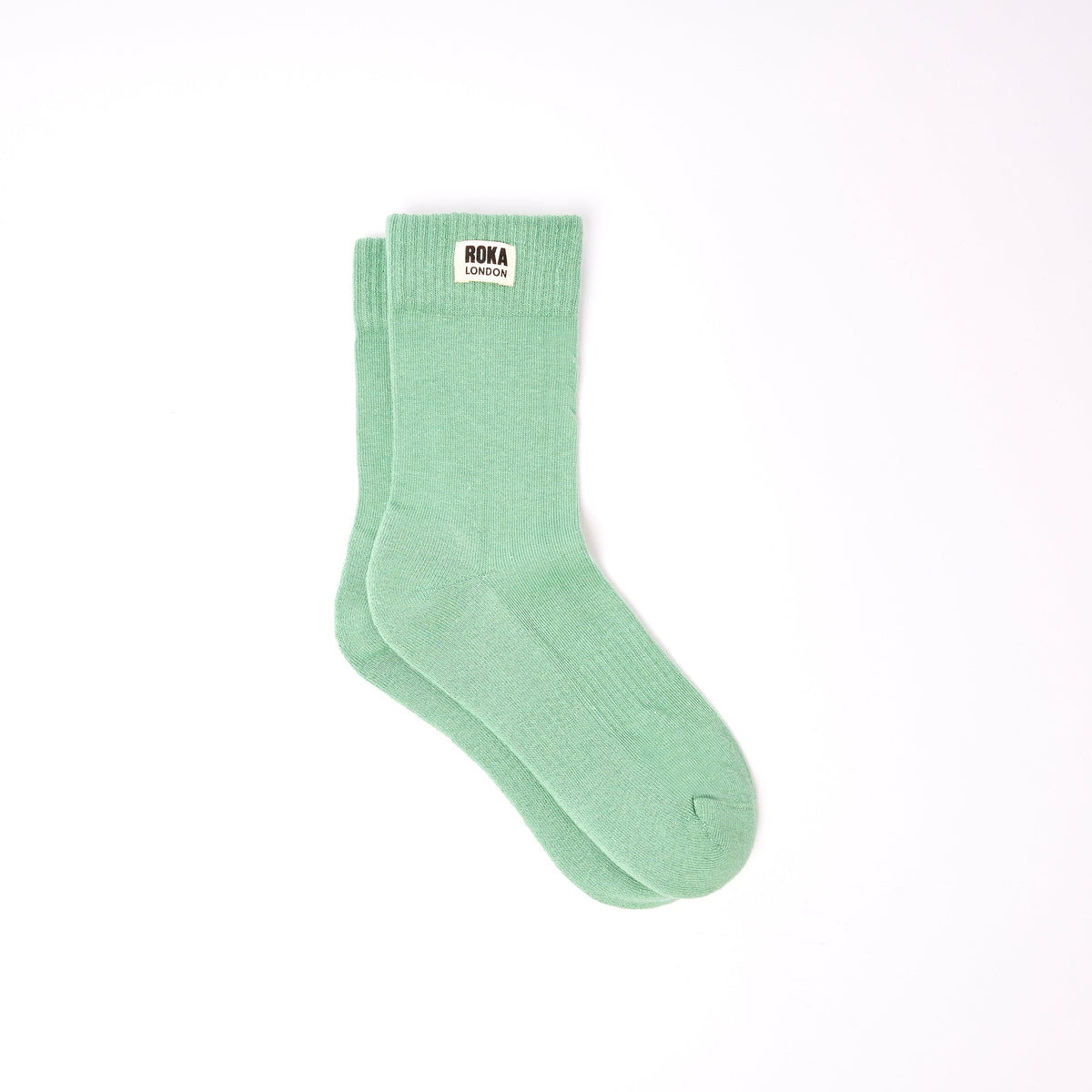 ROKA Wimbledon women's organic cotton crew socks in Matcha