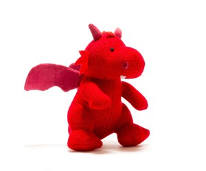 Knitted Red Dragon Toy