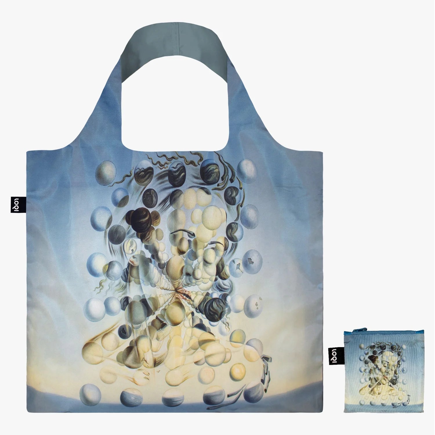 LOQI recycled bag with Salvador Dalí Galatea of the Spheres design and zip pocket