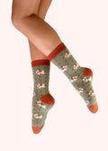 Powder Woolly Westie Cosy Socks with polka dots and a Westie motif