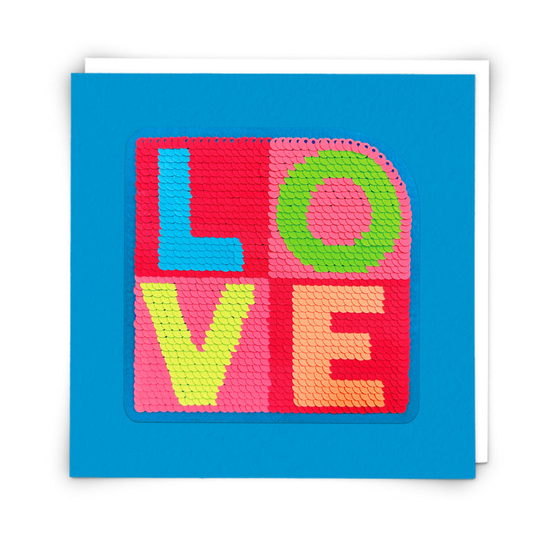 Redback shine sequins card love