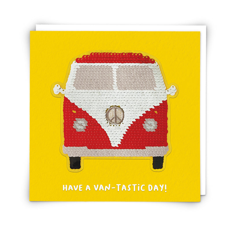 Redback shine sequins card Camper van