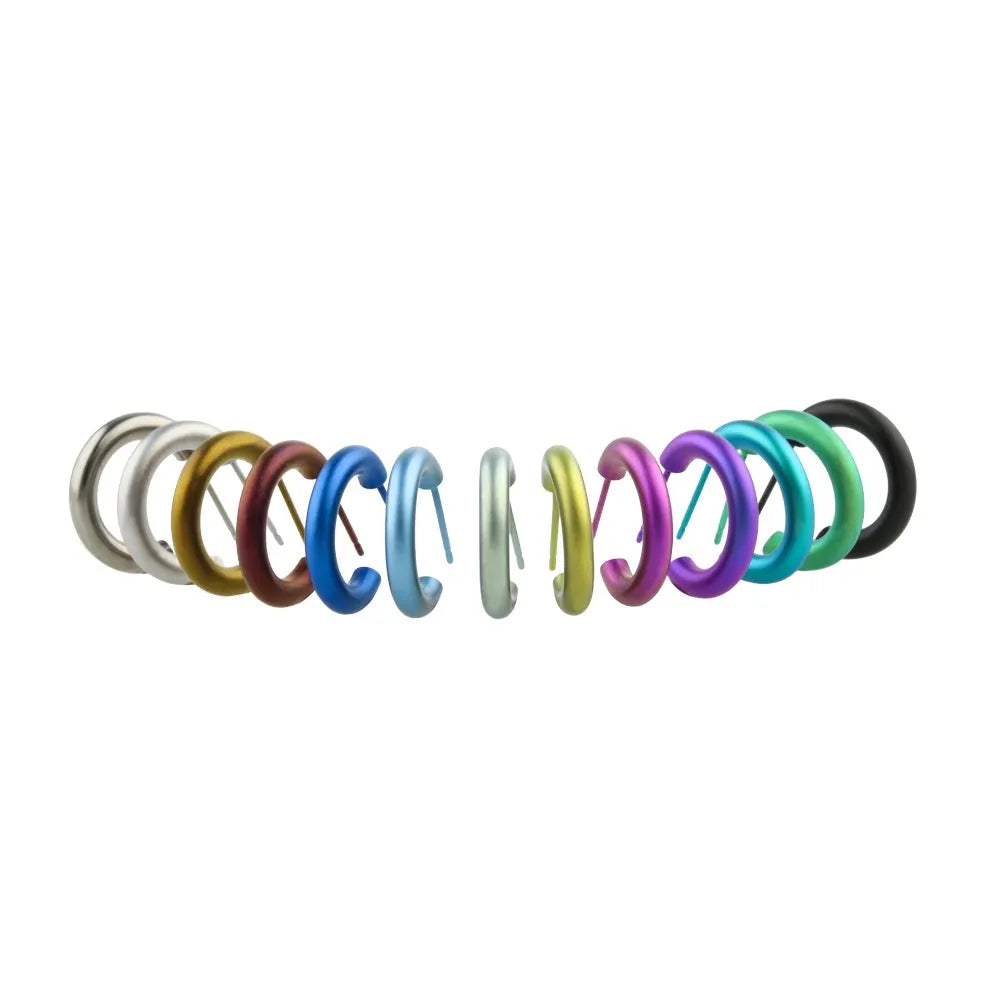 ROUND HOOP TITANIUM EARRINGS