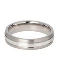 UNIQUE & CO TITANIUM RING  with silver inlay - TR 111