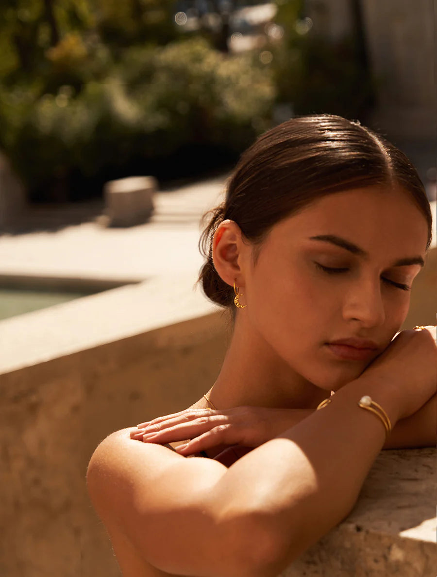 18k Gold Vermeil Pearl Cuff Bracelet