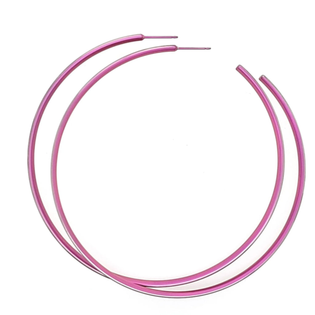 ROUND HOOP TITANIUM EARRINGS