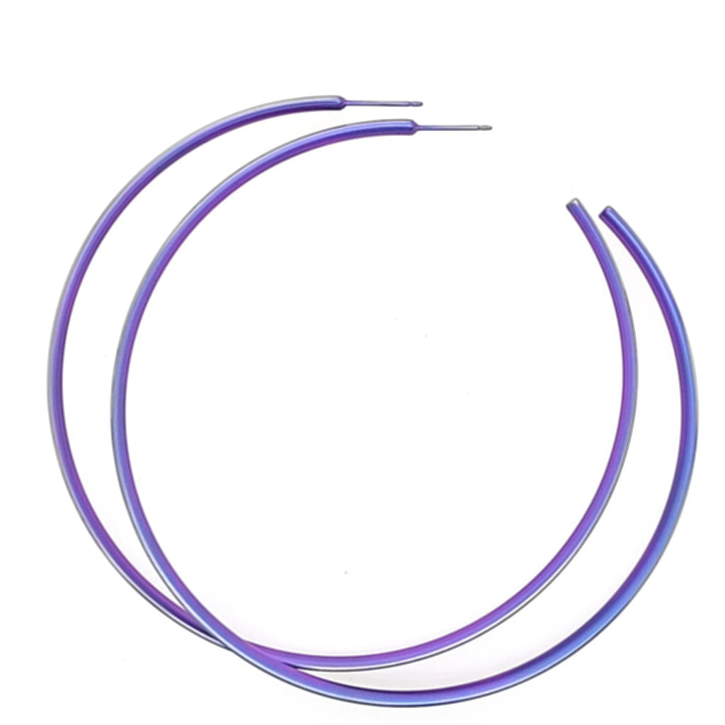 ROUND HOOP TITANIUM EARRINGS